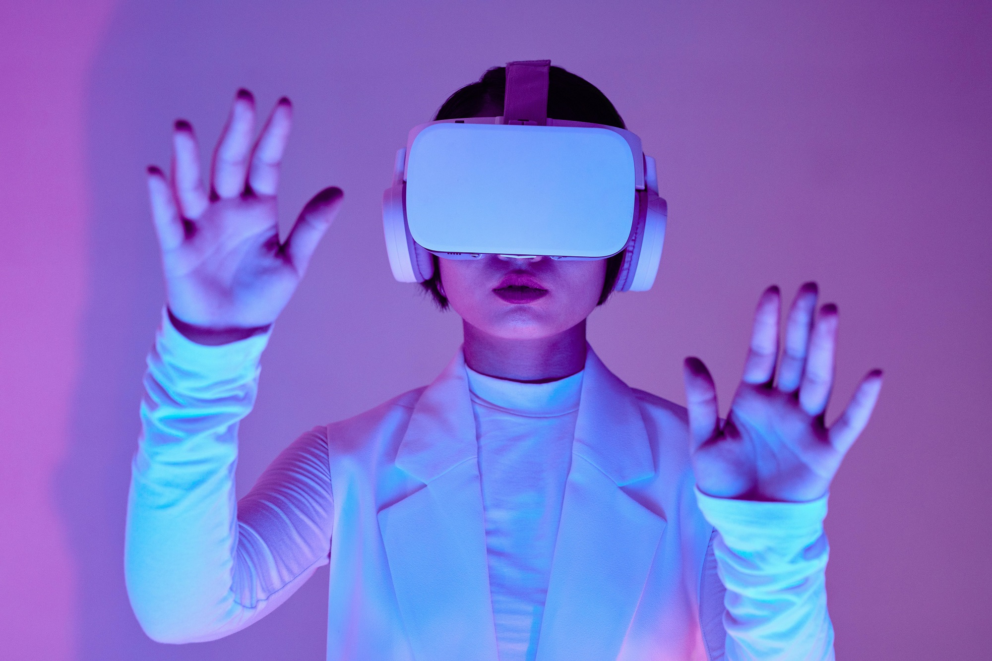 Woman with VR goggles
