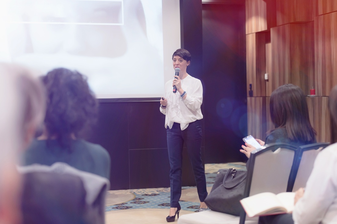 Woman presenting 