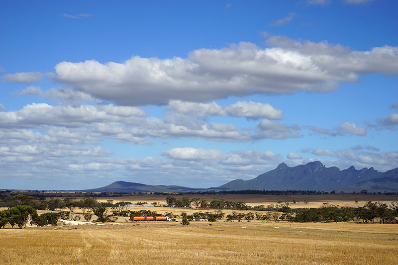 Landscape photos of dry farming fields in Western Australia